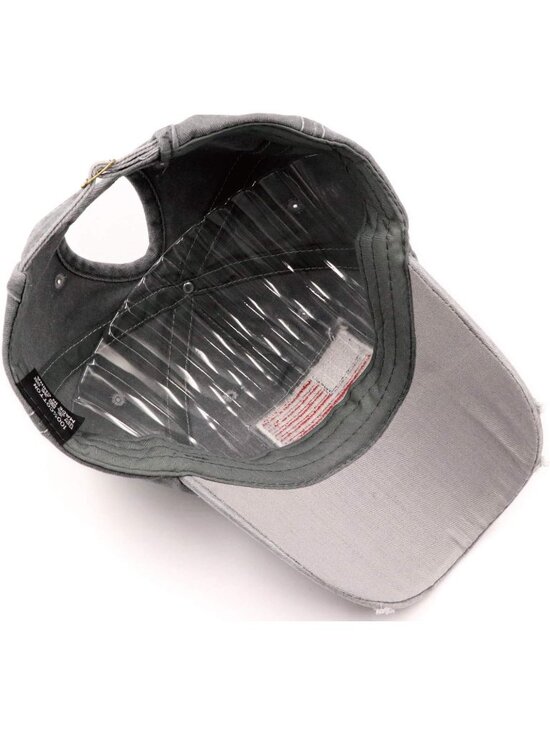 〽️Women Flag Grey High Ponytail Baseball Cap Trucker Bad Hair Day Adjustable
